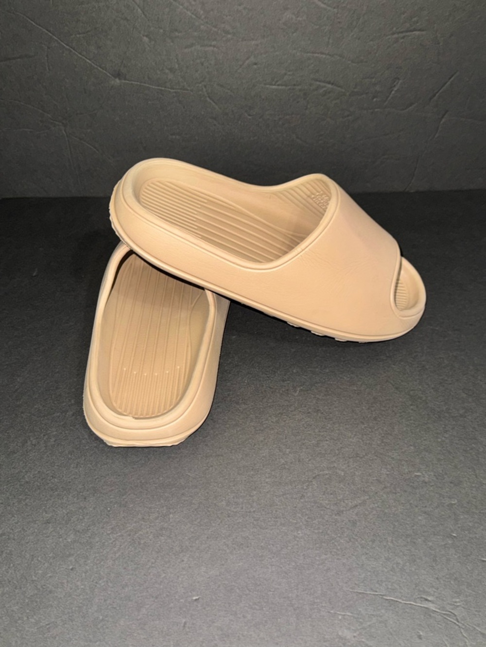 Beige Men's Slide Sandals - Comfort Slip-On